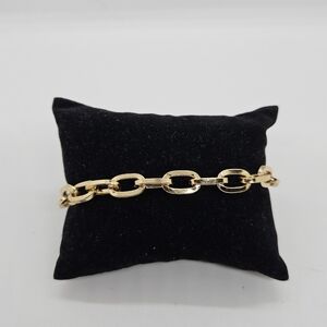gold tone large link chain bracelet